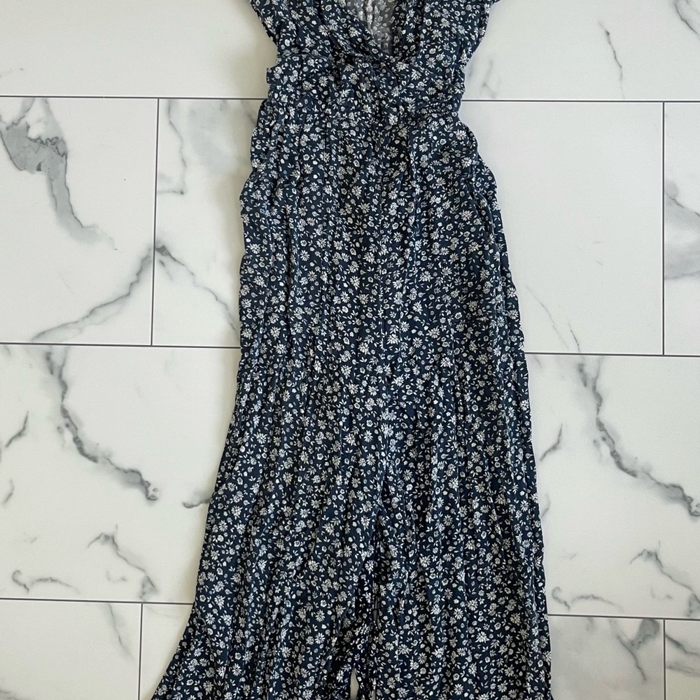 American Eagle Ditsy Navy Floral Romper